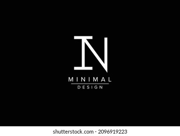 Initials alphabet letters IN or NI monogram logo