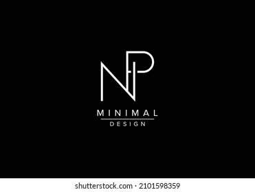 Initials alphabet letters NP or PN monogram logo