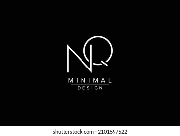 Initials alphabet letters NQ or QN monogram logo