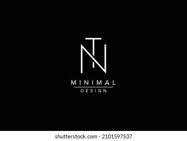 Initials alphabet letters NT or TN monogram logo