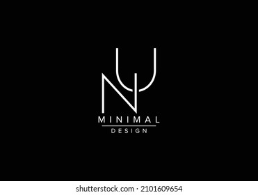 Initials alphabet letters NU or UN monogram logo