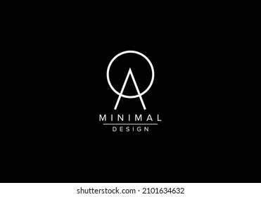 Initials alphabet letters OA or AO monogram logo