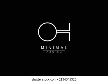 Initials alphabet letters OH or HO monogram logo