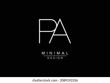 Initials alphabet letters PA OR AP monogram logo