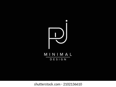 Initials alphabet letters PJ or JP monogram logo
