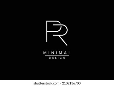 Initials alphabet letters PR or RP monogram logo