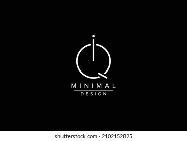 Initials alphabet letters QI or IQ monogram logo
