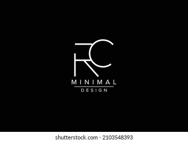 Initials alphabet letters RC or CR monogram logo