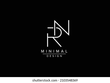Initials alphabet letters RN or NR monogram logo