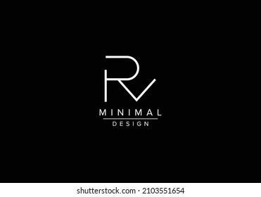 Initials alphabet letters RV or VR monogram logo