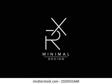 Initials alphabet letters RX or XR monogram logo