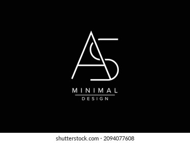 Initials alphabet letters AS OR SA monogram logo