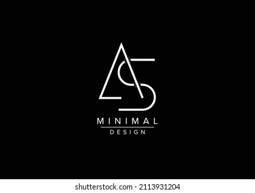 Inicialmente letras alfabéticas AS o logotipo de monograma SA