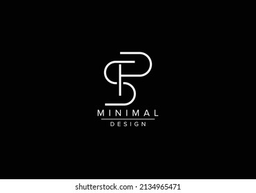 Iniciales letras alfabéticas logotipo de SP o de monograma PS
