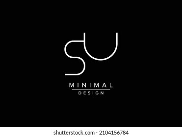 Initials alphabet letters SU or US monogram logo