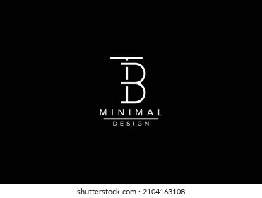 Initials alphabet letters TB or BT monogram logo