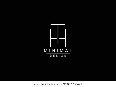 Initials alphabet letters TH or HT monogram logo