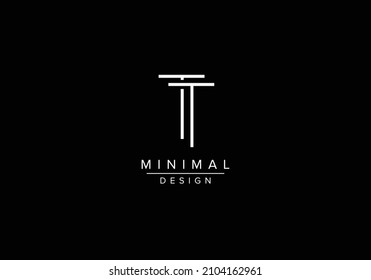 Initials alphabet letters TT or T T monogram logo