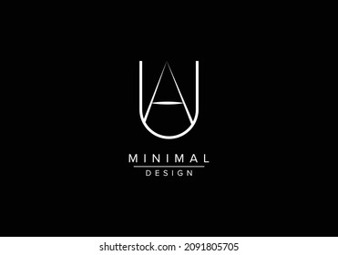 Initials alphabet letters UA OR AU monogram logo