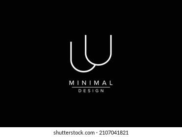 Initials alphabet letters UU or U U monogram logo