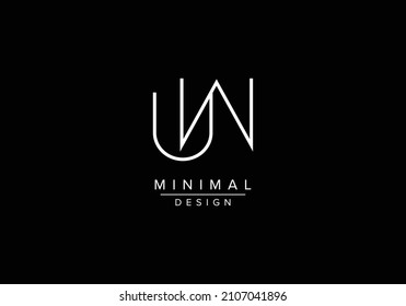 Initials alphabet letters UW or WU monogram logo