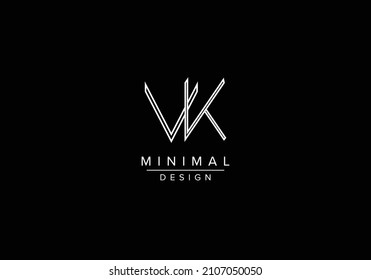 Initials alphabet letters VK or KV monogram logo