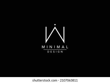 Initials alphabet letters WI or IW monogram logo
