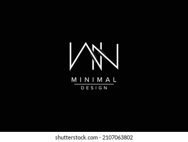 Initials alphabet letters WN or NW monogram logo