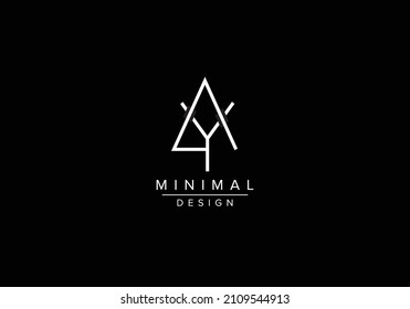 Initials alphabet letters YA or AY monogram logo