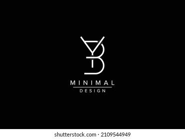 Iniciales letras alfabéticas YB o BY logotipo en monograma