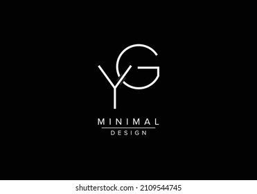 Initials alphabet letters YG or GY monogram logo