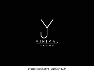Initials alphabet letters YJ or JY monogram logo