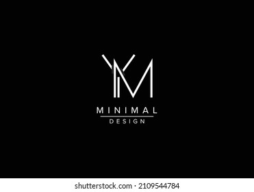 Iniciales letras alfabéticas YM o el logotipo de MI monograma
