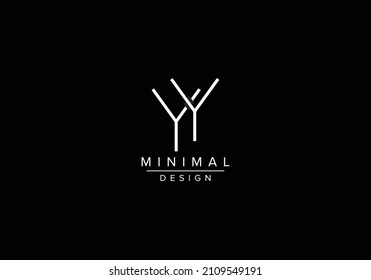 Initials alphabet letters YY or Y Y monogram logo