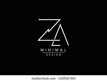 Initials alphabet letters ZA or AZ monogram logo