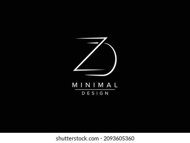 Initials alphabet letters ZD OR DZ monogram logo