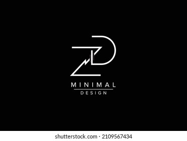 Initials alphabet letters ZD or DZ monogram logo