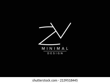 Initialalphabeten ZV- oder VZ-Monogramm-Logo