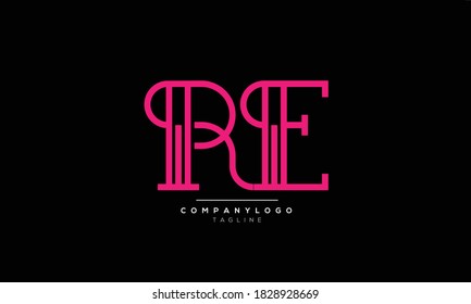 RE initials alphabet logo design
