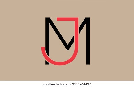 initials alphabet logo icon vector MJ JM letter