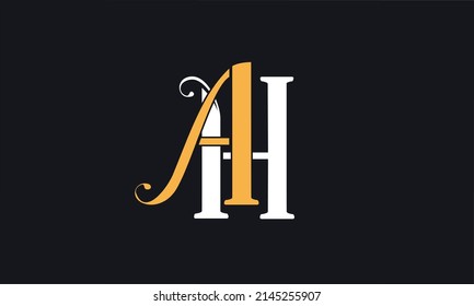  Initials Alphabet Logo Icon Vector AH HA