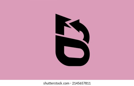 initials alphabet logo icon vector Letter B arrow