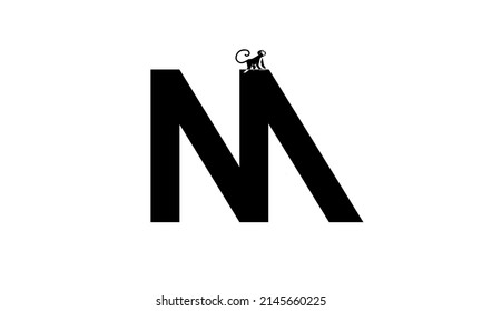 initials alphabet logo icon vector Monkey M