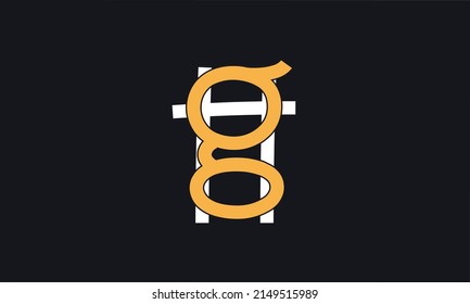 initials alphabet logo icon vector HG GH