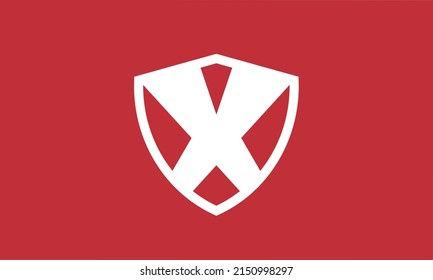 initials alphabet logo icon vector X shield