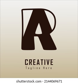 initials AR simple typography logo design