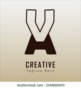 initials AV simple typography logo design