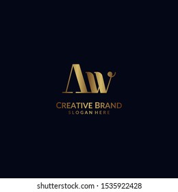 Initials Aw Logo Creative Template Sign Vector