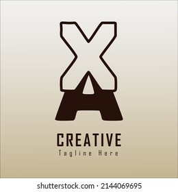 initials AX simple typography logo design