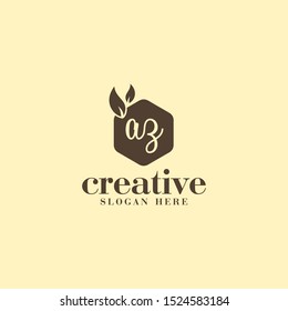 Initials Az Logo Creative Template Sign Vector